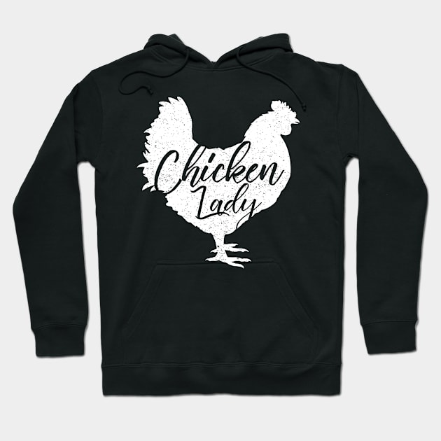 Chicken Lady for Women White Hoodie by ThreadsMonkey